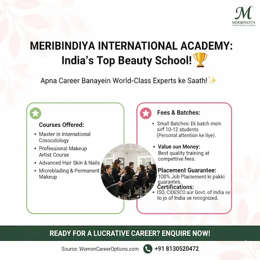 Meribindiya International Academy Makeup Course Fees and Placement Info