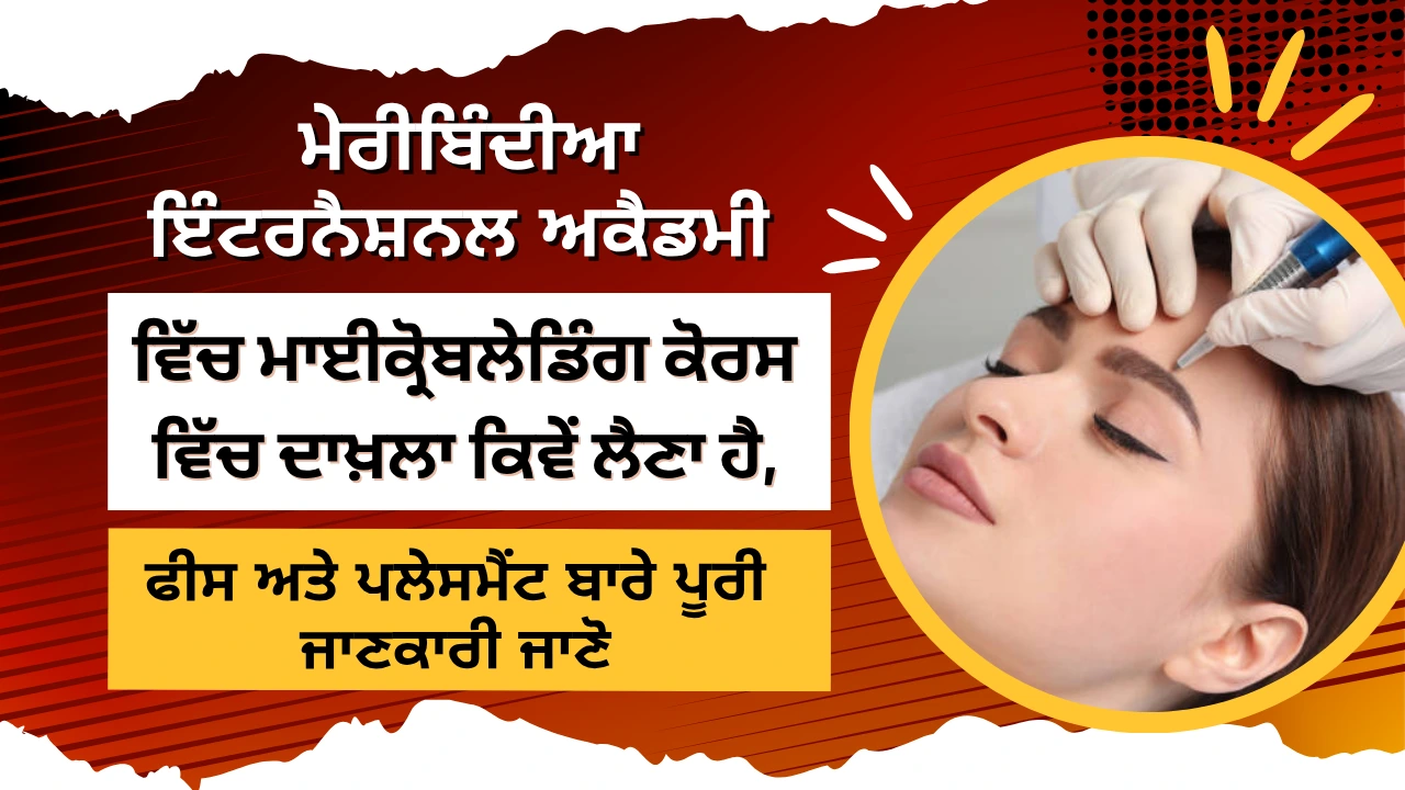 ਮੇਰੀਬਿੰਦੀਆ ਇੰਟਰਨੈਸ਼ਨਲ ਅਕੈਡਮੀ ਵਿੱਚ ਮਾਈਕ੍ਰੋਬਲੇਡਿੰਗ ਕੋਰਸ ਵਿੱਚ ਦਾਖ਼ਲਾ ਕਿਵੇਂ ਲੈਣਾ ਹੈ, ਫੀਸ ਅਤੇ ਪਲੇਸਮੈਂਟ ਬਾਰੇ ਪੂਰੀ ਜਾਣਕਾਰੀ ਜਾਣੋ