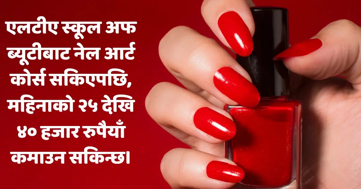 एलटीए स्कूल अफ ब्यूटीबाट नेल आर्ट कोर्स सकिएपछि, महिनाको २५ देखि ४० हजार रुपैयाँ कमाउन सकिन्छ।